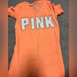Victoria's Secret Orange Tee with White Lettering